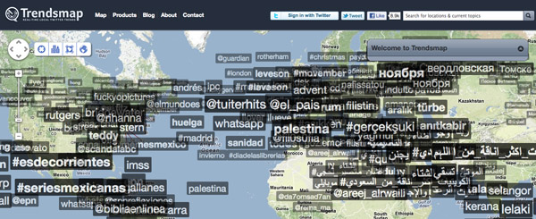 Twitter trendsmap overview
