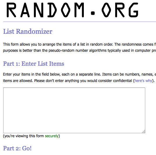 random org list