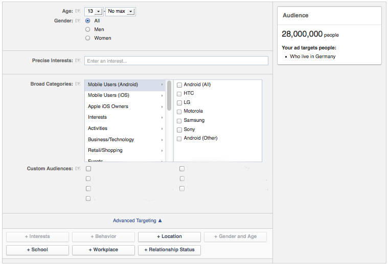 Facebook Ads Targeting Custom Audiences
